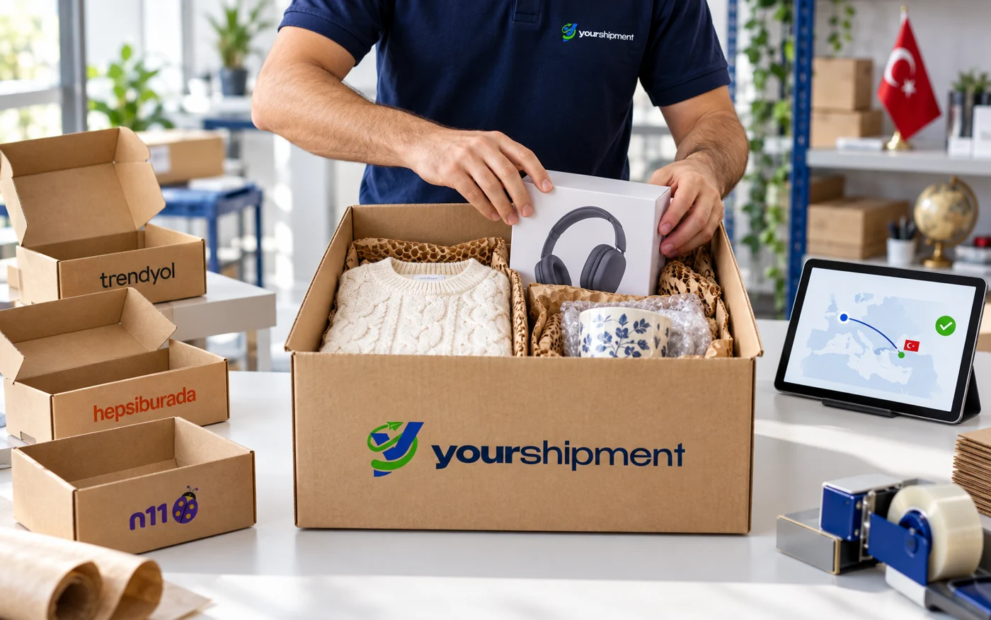 YourShipment ile uluslararası gönderi hazırlığı